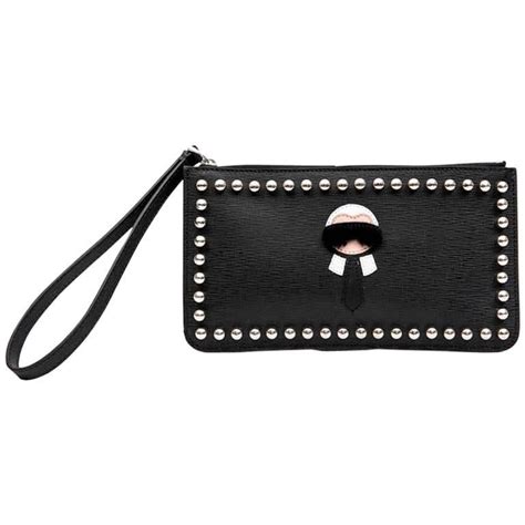 fendi black studded clutch|fendi clutch wallet.